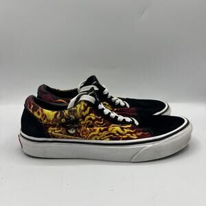 Vans Old Skool Samurai Rising Mens Size 5 Black Flames Fire Skate Shoes Sneakers